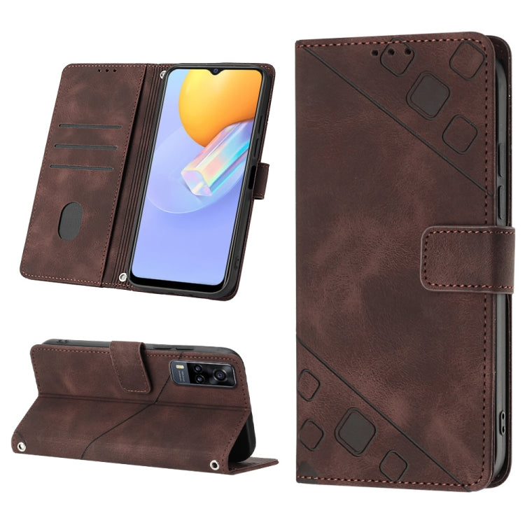 Skin-feel Embossed Leather Phone Case, For vivo S10e 5G / V23e 4G&5G / Y75 4G, For vivo V20 / V21e 4G / Y73 2021, For vivo Y02s, For vivo Y15s 2021 / Y15a, For vivo Y17 / Y15 / Y12 / U10 / Y11 / Y3, For vivo Y21 2021 / Y33s / Y21s                      ...