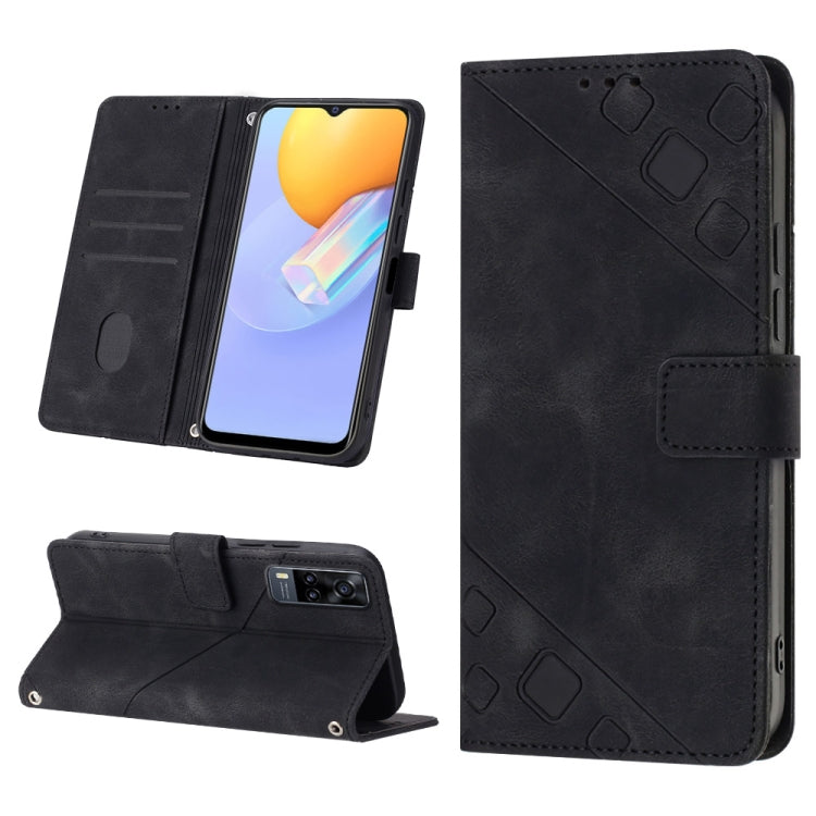 Skin-feel Embossed Leather Phone Case, For vivo S10e 5G / V23e 4G&5G / Y75 4G, For vivo V20 / V21e 4G / Y73 2021, For vivo Y02s, For vivo Y15s 2021 / Y15a, For vivo Y17 / Y15 / Y12 / U10 / Y11 / Y3, For vivo Y21 2021 / Y33s / Y21s                      ...