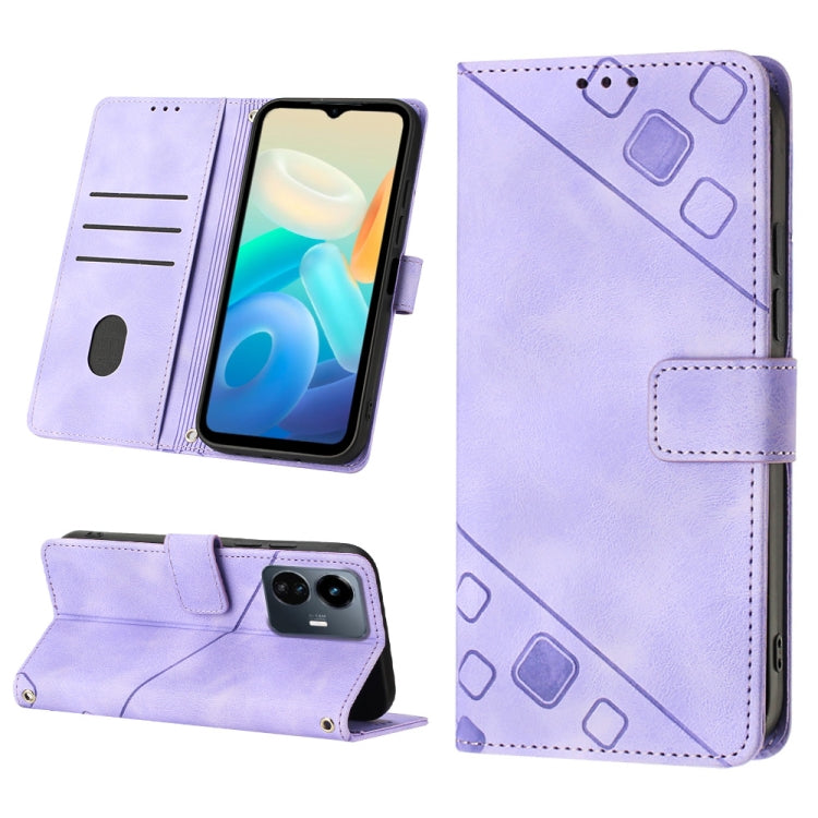 Skin-feel Embossed Leather Phone Case, For vivo S10e 5G / V23e 4G&5G / Y75 4G, For vivo V20 / V21e 4G / Y73 2021, For vivo Y02s, For vivo Y15s 2021 / Y15a, For vivo Y17 / Y15 / Y12 / U10 / Y11 / Y3, For vivo Y21 2021 / Y33s / Y21s                      ...