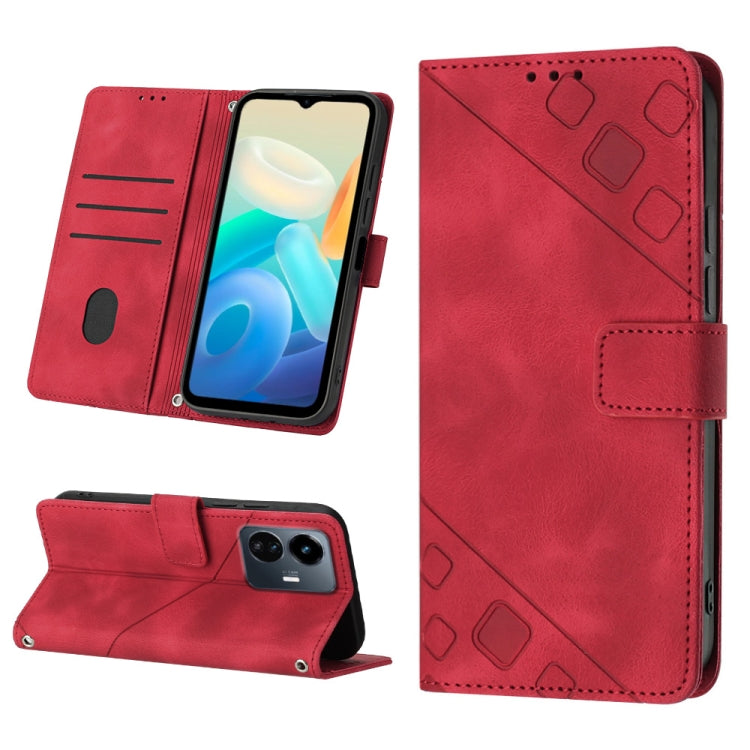 Skin-feel Embossed Leather Phone Case, For vivo S10e 5G / V23e 4G&5G / Y75 4G, For vivo V20 / V21e 4G / Y73 2021, For vivo Y02s, For vivo Y15s 2021 / Y15a, For vivo Y17 / Y15 / Y12 / U10 / Y11 / Y3, For vivo Y21 2021 / Y33s / Y21s                      ...