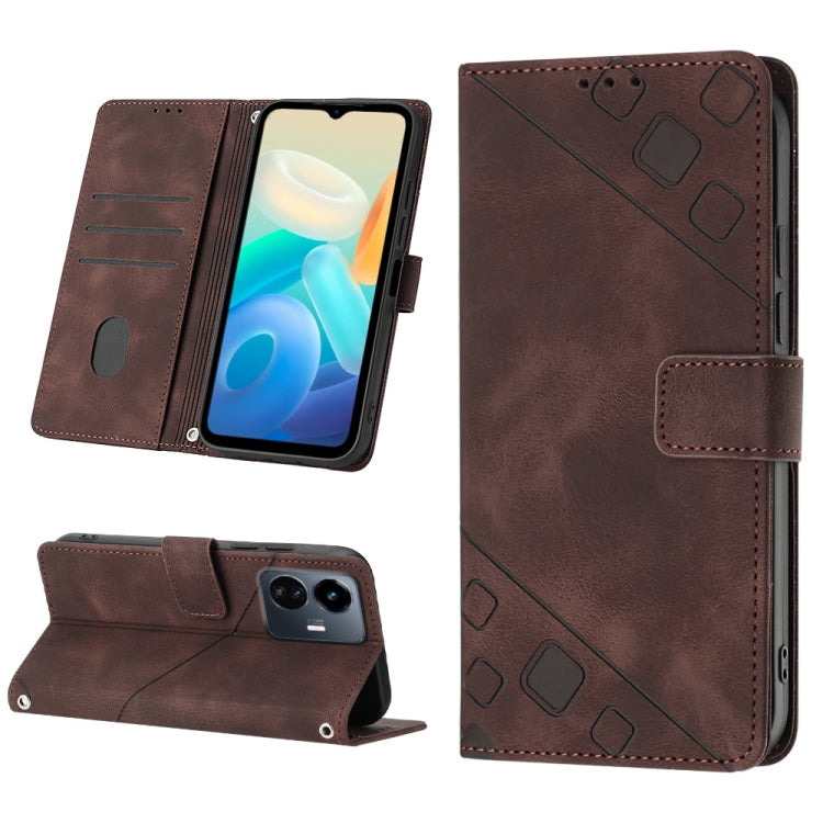 Skin-feel Embossed Leather Phone Case, For vivo S10e 5G / V23e 4G&5G / Y75 4G, For vivo V20 / V21e 4G / Y73 2021, For vivo Y02s, For vivo Y15s 2021 / Y15a, For vivo Y17 / Y15 / Y12 / U10 / Y11 / Y3, For vivo Y21 2021 / Y33s / Y21s                      ...