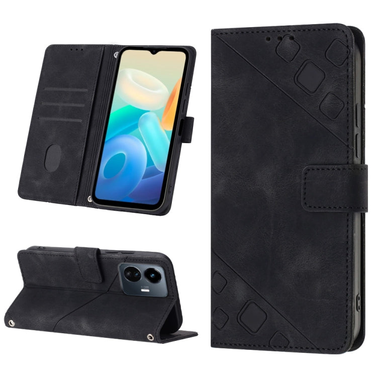 Skin-feel Embossed Leather Phone Case, For vivo S10e 5G / V23e 4G&5G / Y75 4G, For vivo V20 / V21e 4G / Y73 2021, For vivo Y02s, For vivo Y15s 2021 / Y15a, For vivo Y17 / Y15 / Y12 / U10 / Y11 / Y3, For vivo Y21 2021 / Y33s / Y21s                      ...