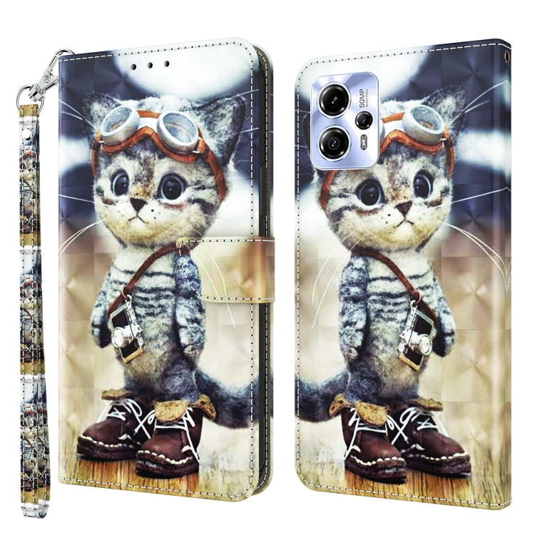 3D Painted Leather Phone Case, For Motorola Moto E13, For Motorola Moto G13 / G23, For Xiaomi Redmi Note 12 Pro 5G Global