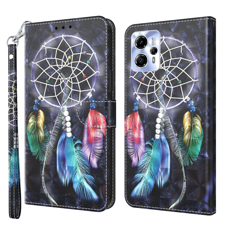 3D Painted Leather Phone Case, For Motorola Moto E13, For Motorola Moto G13 / G23, For Xiaomi Redmi Note 12 Pro 5G Global