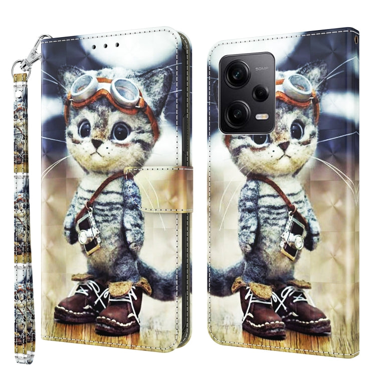 3D Painted Leather Phone Case, For Motorola Moto E13, For Motorola Moto G13 / G23, For Xiaomi Redmi Note 12 Pro 5G Global