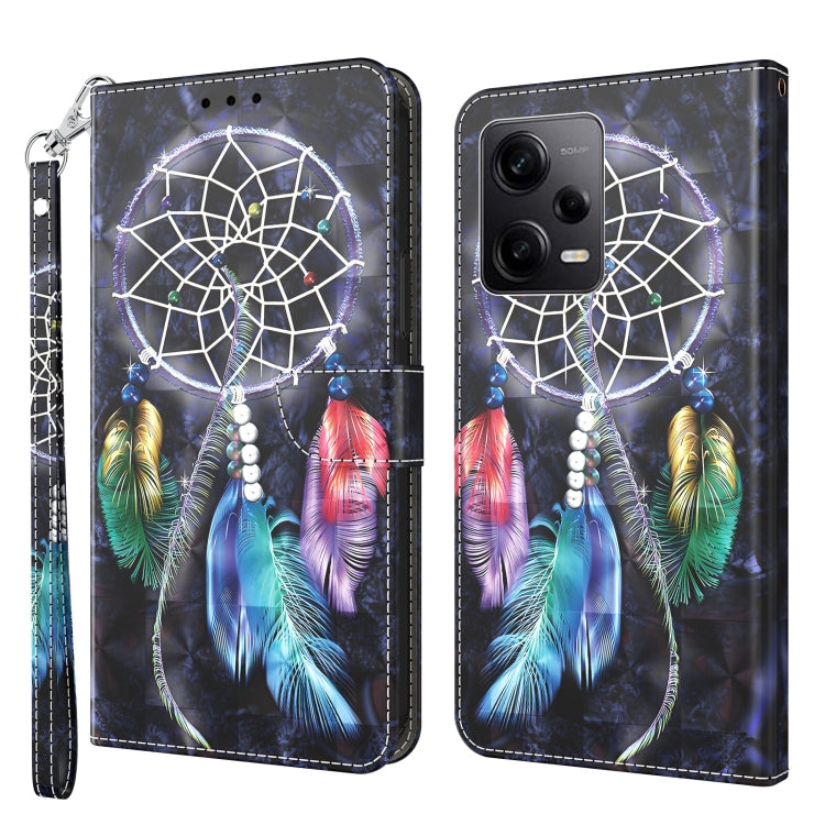 3D Painted Leather Phone Case, For Motorola Moto E13, For Motorola Moto G13 / G23, For Xiaomi Redmi Note 12 Pro 5G Global