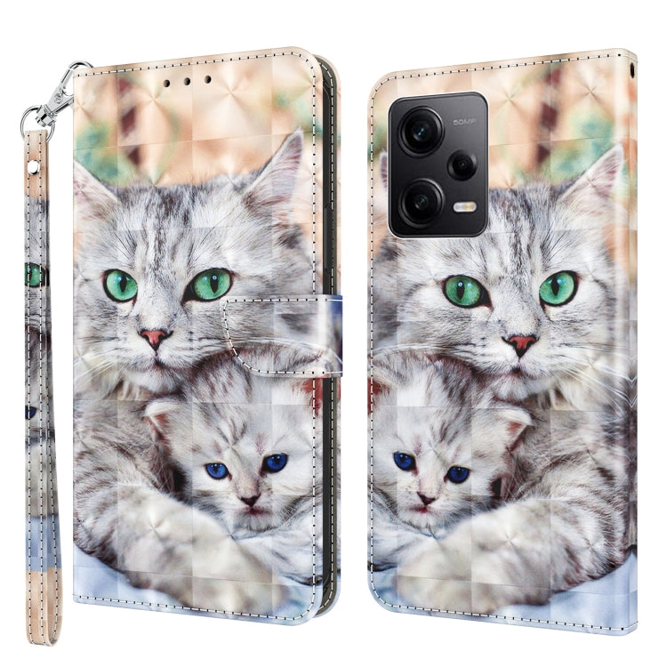 3D Painted Leather Phone Case, For Motorola Moto E13, For Motorola Moto G13 / G23, For Xiaomi Redmi Note 12 Pro 5G Global