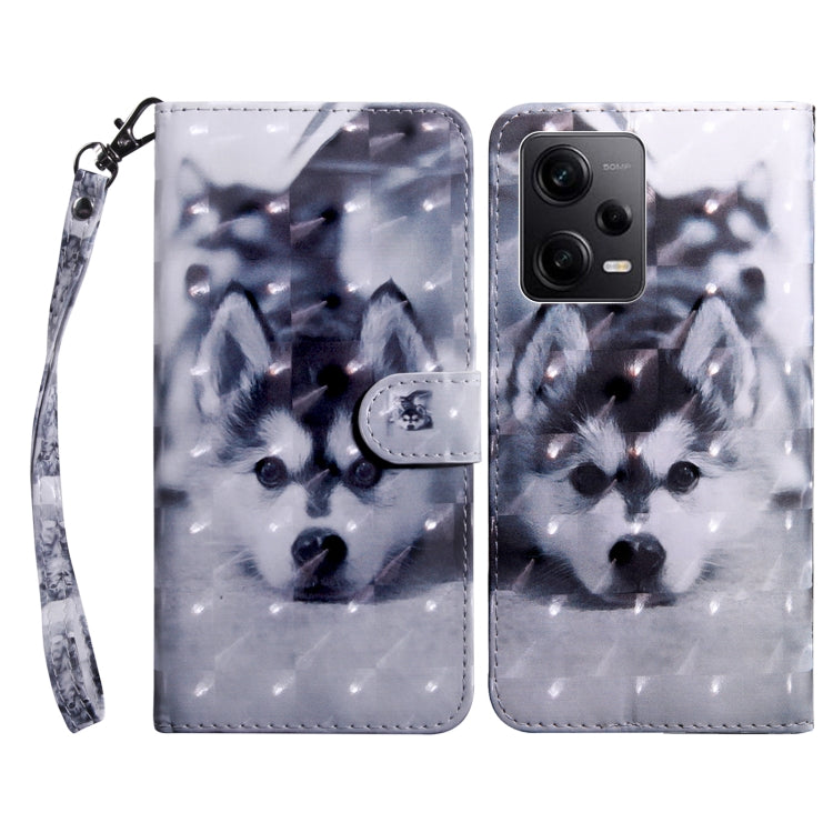 3D Painted Leather Phone Case, For Motorola Moto E13, For Motorola Moto G13 / G23, For Xiaomi Redmi Note 12 Pro 5G Global