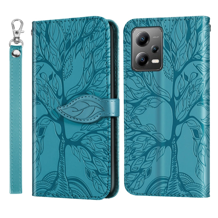 Life Tree Embossing Pattern Leather Phone Case, For Xiaomi Poco X5, For Xiaomi Poco X5 Pro