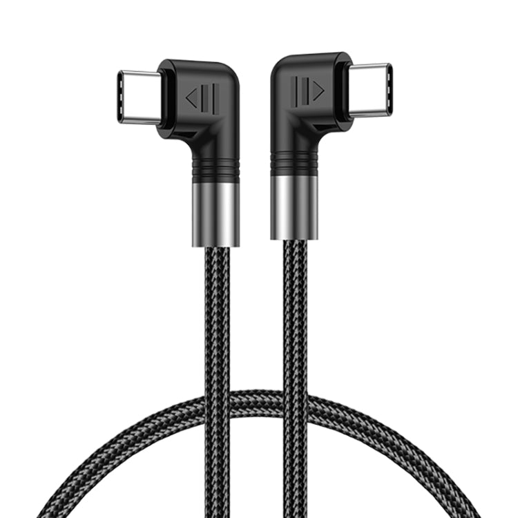 A9 100W USB-C/Type-C to USB-C/Type-C Double Elbow Data Cable, 0.5m, 1m, 2m, 3m