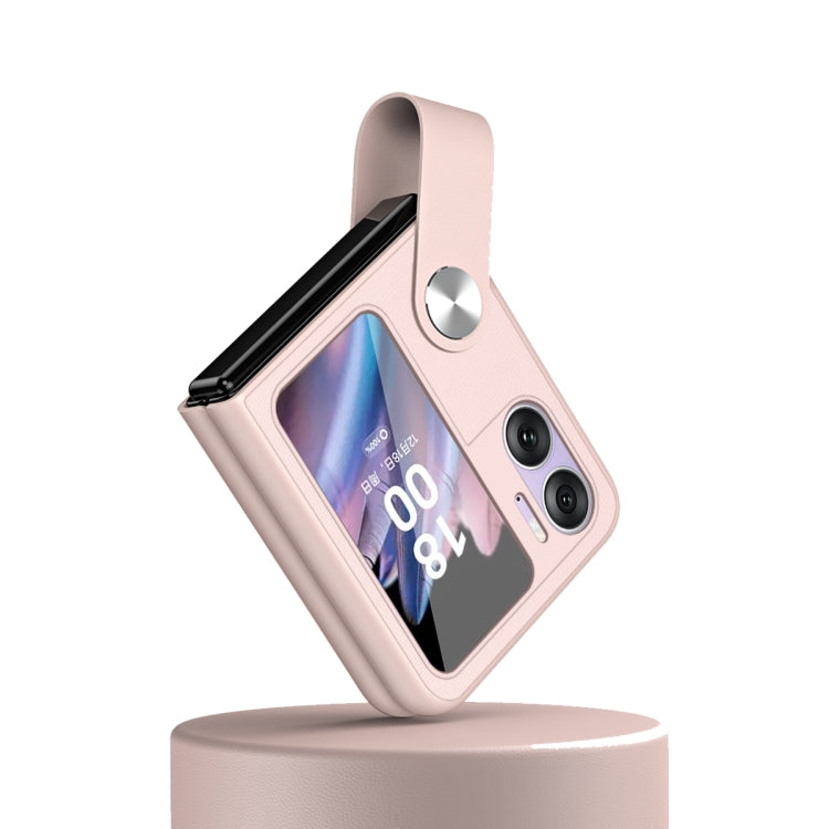 Hand Strap Type Leather Phone Case, For OPPO Find N2 Flip