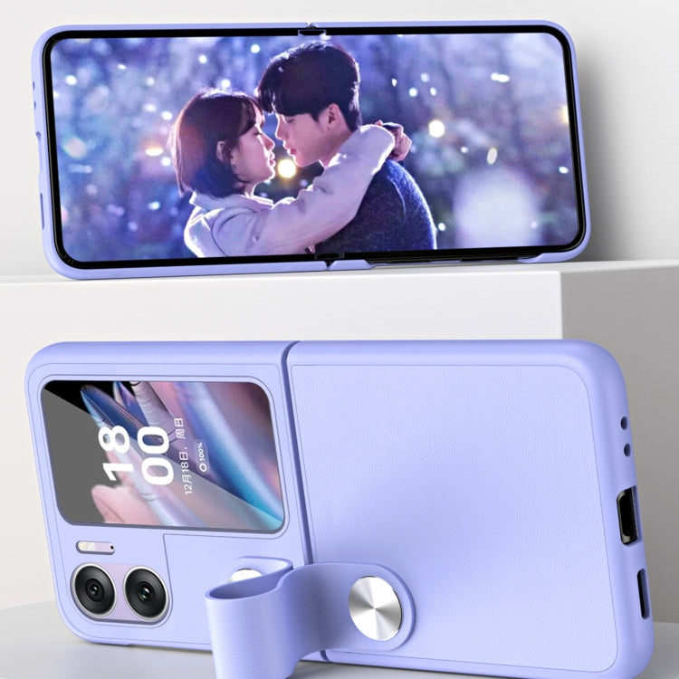 Hand Strap Type Leather Phone Case, For OPPO Find N2 Flip