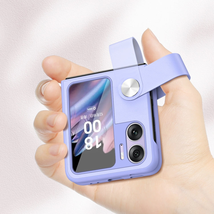 Hand Strap Type Leather Phone Case, For OPPO Find N2 Flip