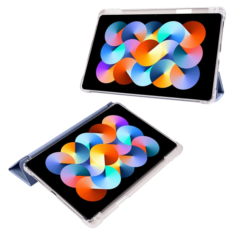 3-folding Transparent TPU Smart Leather Tablet Case with Pen slot, For Xiaomi Redmi Pad 10.61