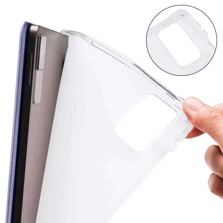3-folding Transparent TPU Smart Leather Tablet Case with Pen slot, For Xiaomi Redmi Pad 10.61