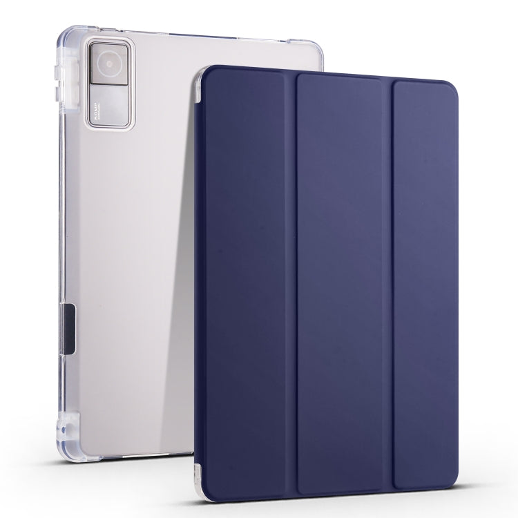 3-folding Transparent TPU Smart Leather Tablet Case with Pen slot, For Xiaomi Redmi Pad 10.61