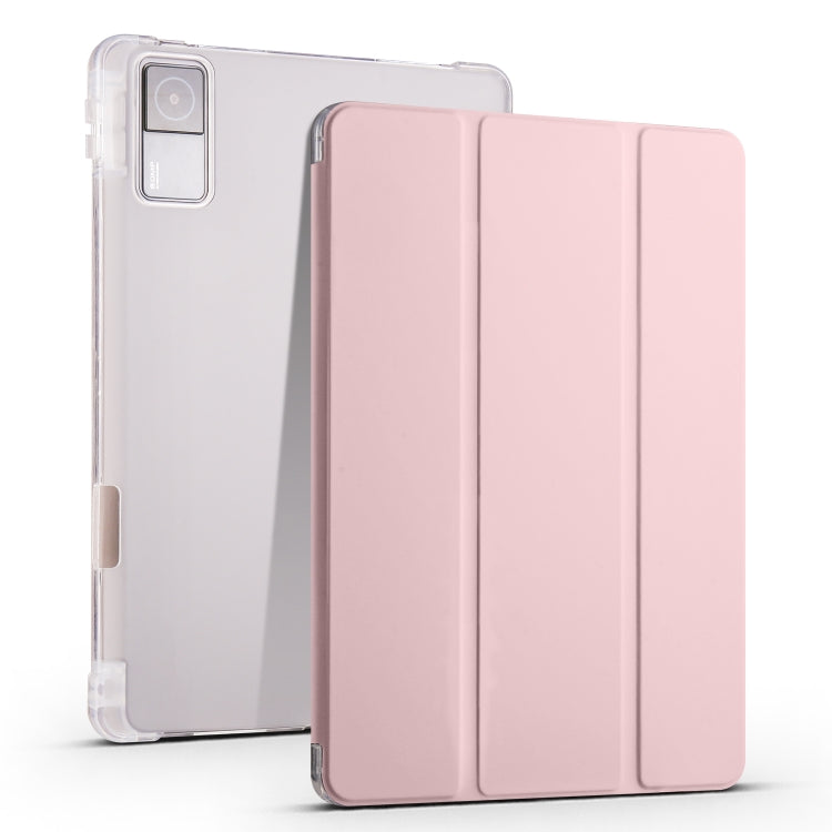 3-folding Transparent TPU Smart Leather Tablet Case with Pen slot, For Xiaomi Redmi Pad 10.61