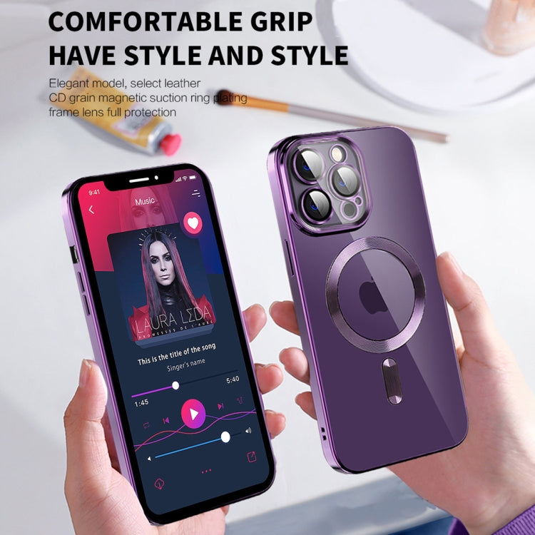 CD Texture Plating TPU MagSafe Phone Case with Lens Film, For iPhone 13 Pro Max, For iPhone 12, For iPhone 12 Pro, For iPhone 12 Pro Max, For iPhone 11, For iPhone 11 Pro Max
