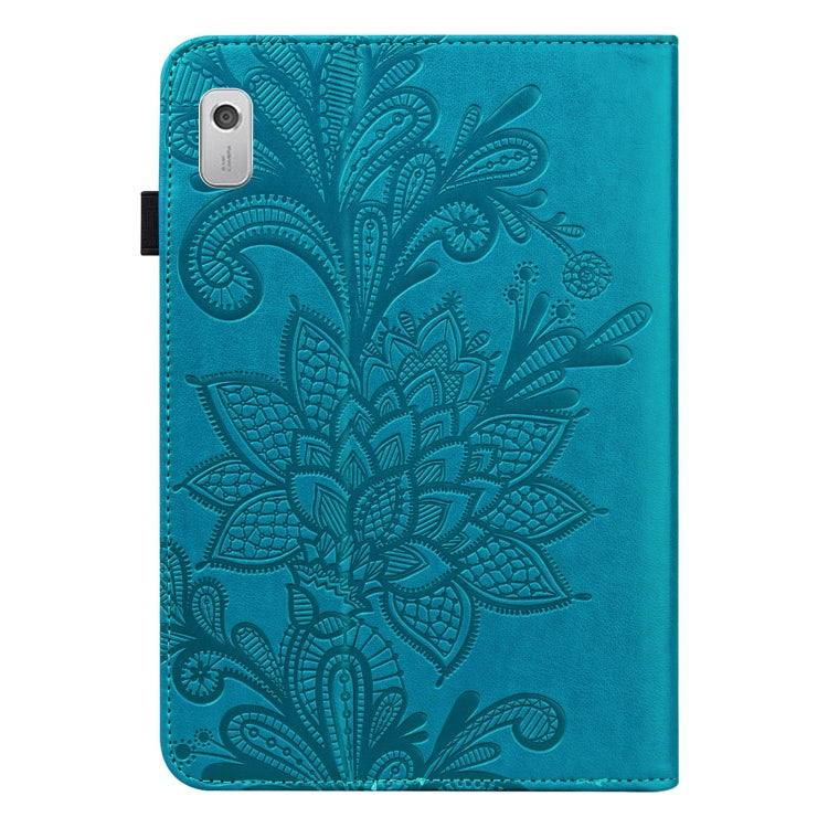 Lace Flower Embossing Pattern Leather Tablet Case, For Lenovo Tab M9