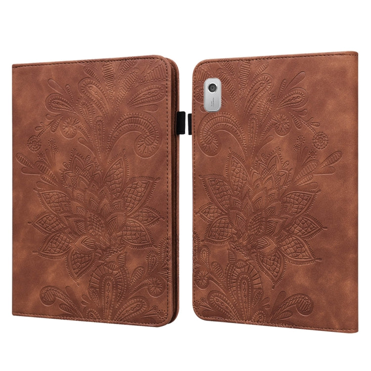 Lace Flower Embossing Pattern Leather Tablet Case, For Lenovo Tab M9