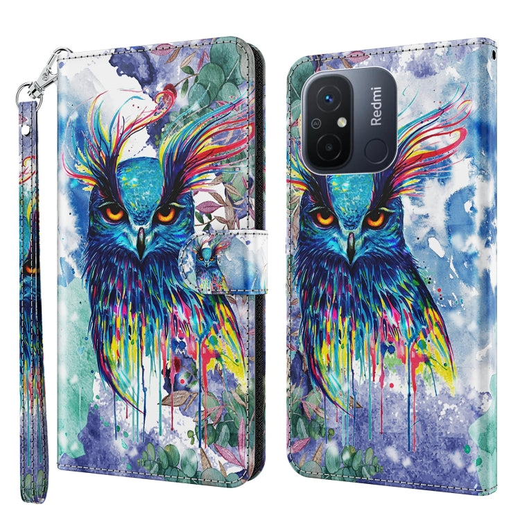3D Painting Pattern Leather Phone Case, For Motorola Moto E13, For Motorola Moto G13 / G23 / G53, For Xiaomi Redmi 11A 4G, For Xiaomi Redmi Note 12 Pro 5G Global
