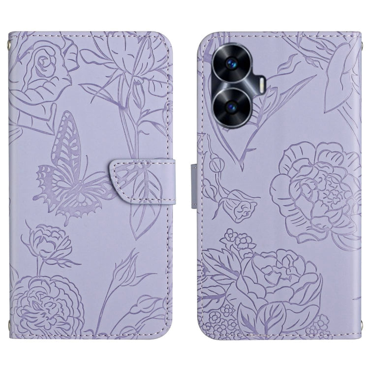 HT03 Skin Feel Butterfly Embossed Flip Leather Phone Case, For Realme C55, For Xiaomi Redmi Note 12 4G Global, For Honor X9a 5G / Magic5 Lite, For Honor X5 4G