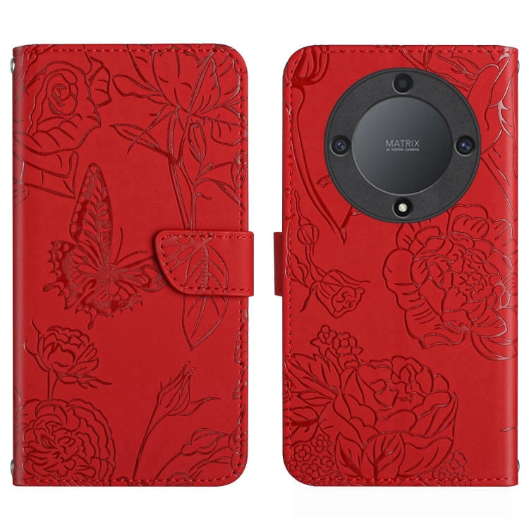 HT03 Skin Feel Butterfly Embossed Flip Leather Phone Case, For Realme C55, For Xiaomi Redmi Note 12 4G Global, For Honor X9a 5G / Magic5 Lite, For Honor X5 4G