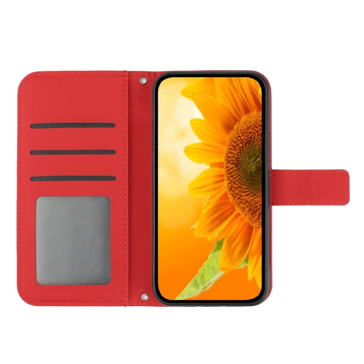 Skin Feel Sun Flower Embossed Flip Leather Phone Case with Lanyard, For Realme C55, For Xiaomi Redmi Note 12 4G Global, For Honor X9a 5G / Magic5 Lite, For Honor X5 4G