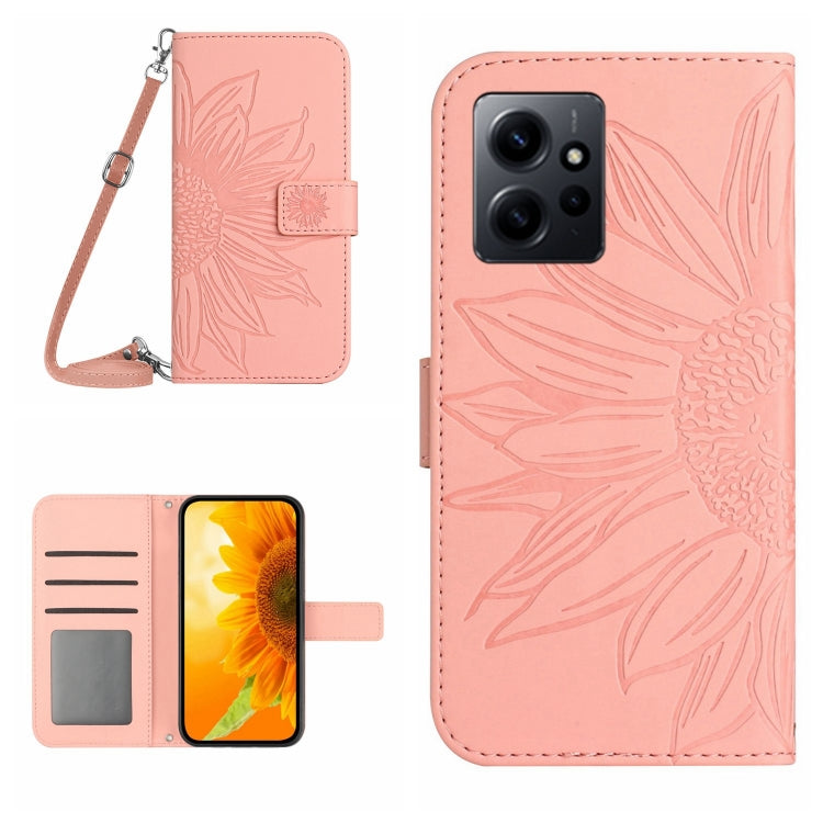 Skin Feel Sun Flower Embossed Flip Leather Phone Case with Lanyard, For Realme C55, For Xiaomi Redmi Note 12 4G Global, For Honor X9a 5G / Magic5 Lite, For Honor X5 4G