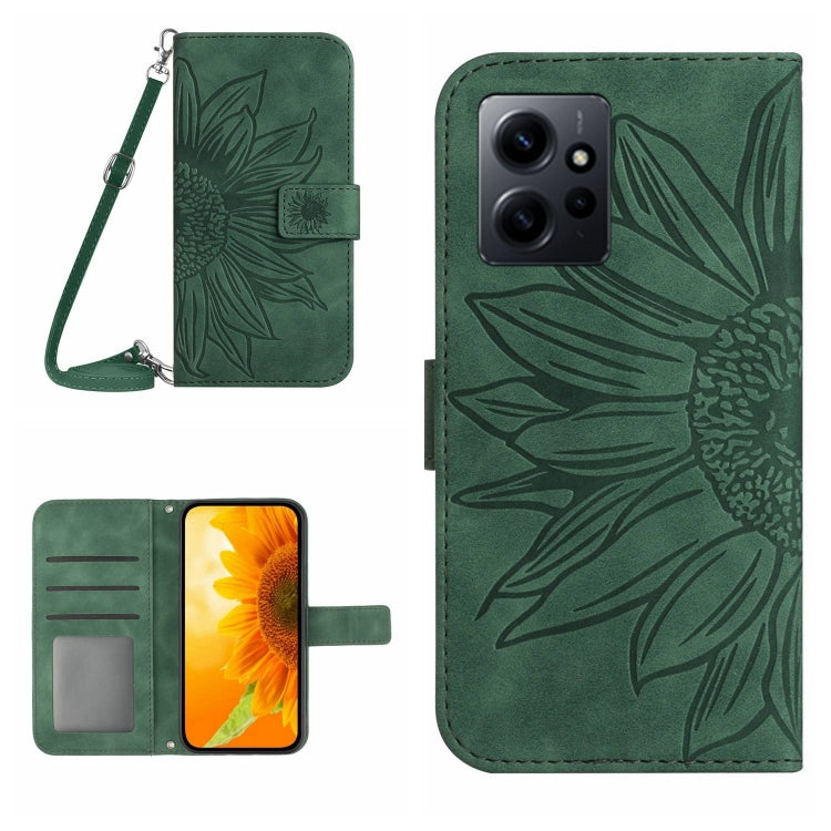Skin Feel Sun Flower Embossed Flip Leather Phone Case with Lanyard, For Realme C55, For Xiaomi Redmi Note 12 4G Global, For Honor X9a 5G / Magic5 Lite, For Honor X5 4G
