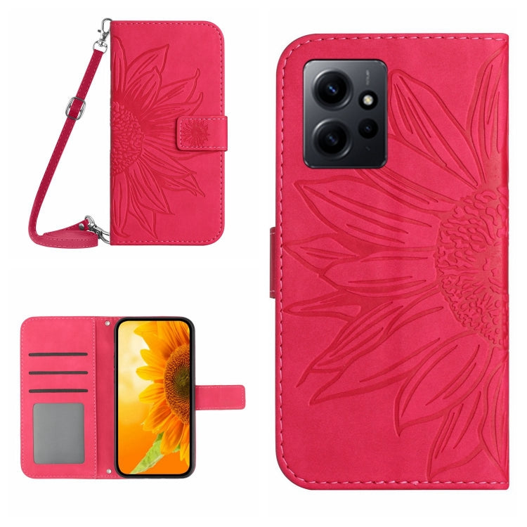 Skin Feel Sun Flower Embossed Flip Leather Phone Case with Lanyard, For Realme C55, For Xiaomi Redmi Note 12 4G Global, For Honor X9a 5G / Magic5 Lite, For Honor X5 4G