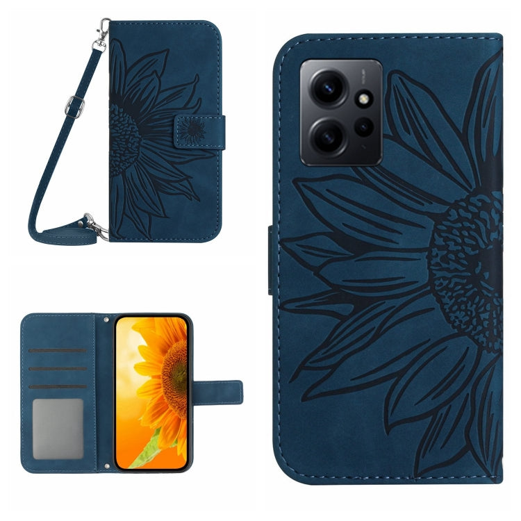 Skin Feel Sun Flower Embossed Flip Leather Phone Case with Lanyard, For Realme C55, For Xiaomi Redmi Note 12 4G Global, For Honor X9a 5G / Magic5 Lite, For Honor X5 4G