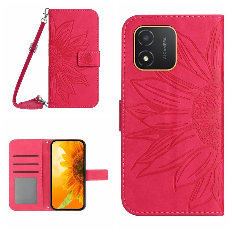 Skin Feel Sun Flower Embossed Flip Leather Phone Case with Lanyard, For Realme C55, For Xiaomi Redmi Note 12 4G Global, For Honor X9a 5G / Magic5 Lite, For Honor X5 4G