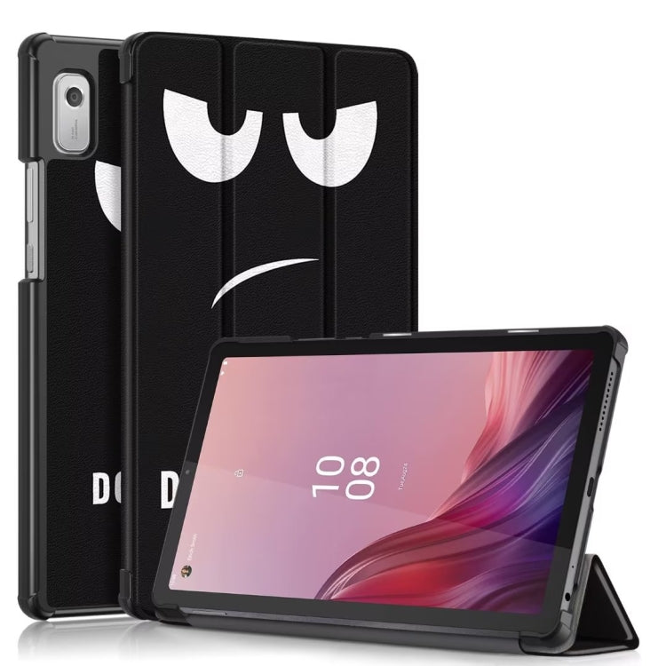 3-folding Magnetic Buckle Coloured Drawing Leather Smart Tablet Case, For Lenovo Tab M9 TB-310FU