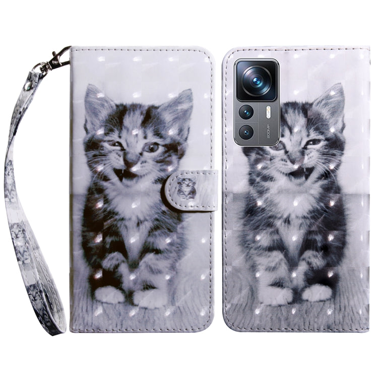 3D Painted Leather Phone Case, For Xiaomi 12T Pro