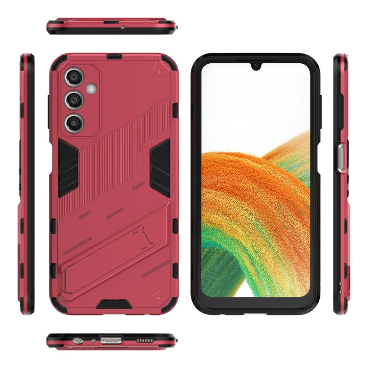 Punk Armor 2 in 1 PC + TPU Shockproof Phone Case with Invisible Holder, For Samsung Galaxy A24 5G / A24 4G
