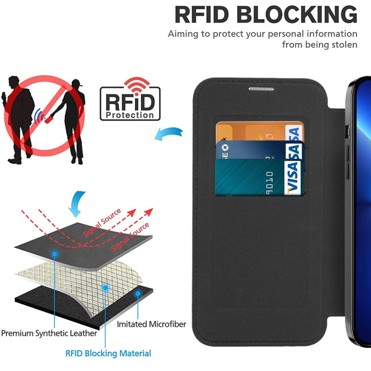 MagSafe Magnetic RFID Anti-theft Leather Phone Case, For iPhone 14 Pro Max, For iPhone 14 Pro, For iPhone 14, For iPhone 14 Plus, For iPhone 13 Pro Max, For iPhone 13 Pro
