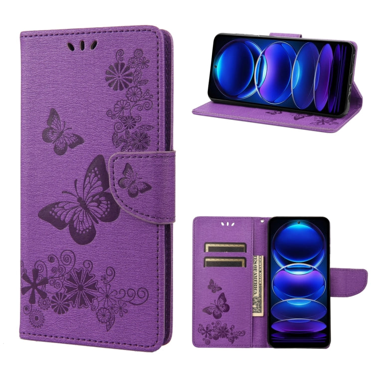 Butterfly Embossed Horizontal Flip Leather Phone Case, For OPPO Reno8 T 4G, For Xiaomi Redmi Note 12 5G Global / Poco X5 5G, For Xiaomi Redmi Note 12 Pro 5G Global, For Xiaomi Redmi Note 12 Pro+ 5G Global