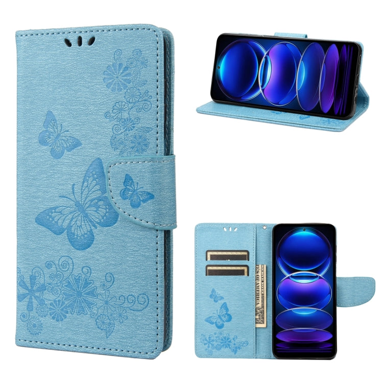 Butterfly Embossed Horizontal Flip Leather Phone Case, For OPPO Reno8 T 4G, For Xiaomi Redmi Note 12 5G Global / Poco X5 5G, For Xiaomi Redmi Note 12 Pro 5G Global, For Xiaomi Redmi Note 12 Pro+ 5G Global