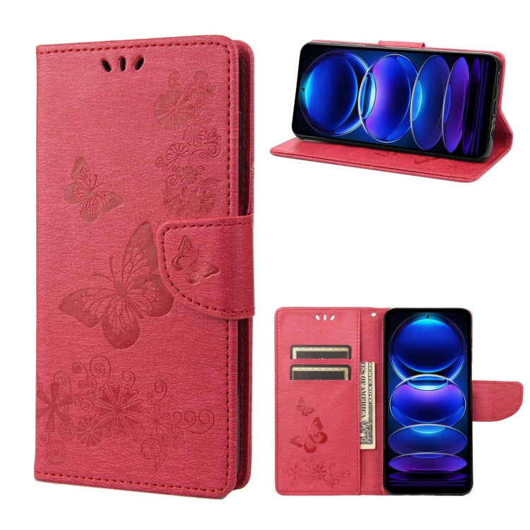 Butterfly Embossed Horizontal Flip Leather Phone Case, For OPPO Reno8 T 4G, For Xiaomi Redmi Note 12 5G Global / Poco X5 5G, For Xiaomi Redmi Note 12 Pro 5G Global, For Xiaomi Redmi Note 12 Pro+ 5G Global