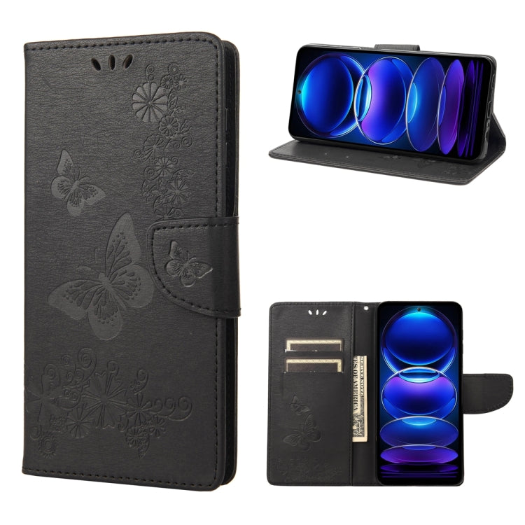 Butterfly Embossed Horizontal Flip Leather Phone Case, For OPPO Reno8 T 4G, For Xiaomi Redmi Note 12 5G Global / Poco X5 5G, For Xiaomi Redmi Note 12 Pro 5G Global, For Xiaomi Redmi Note 12 Pro+ 5G Global