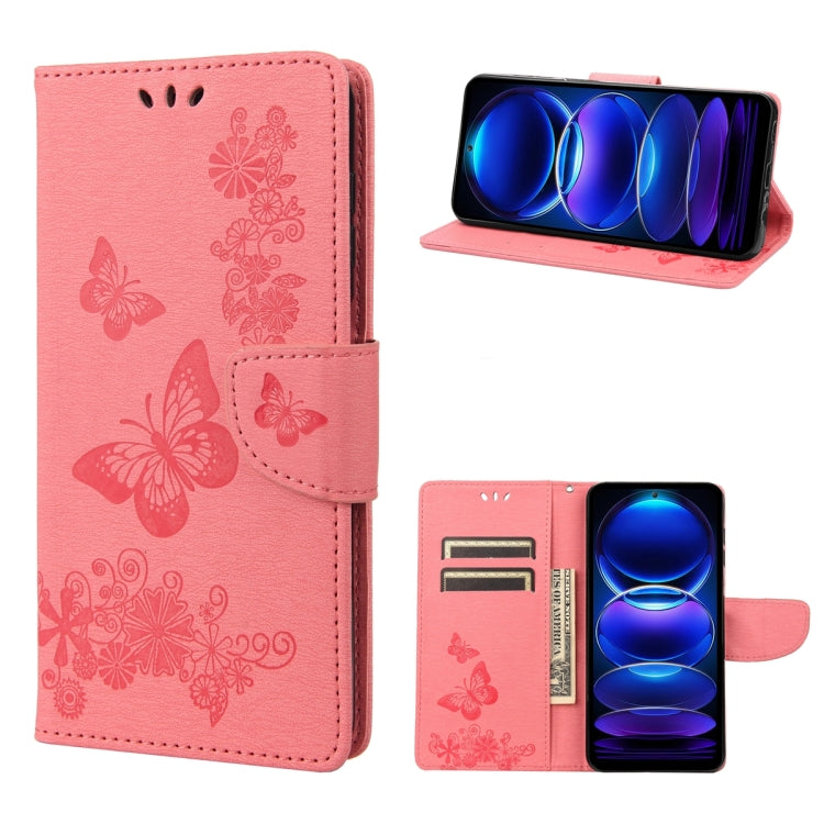 Butterfly Embossed Horizontal Flip Leather Phone Case, For OPPO Reno8 T 4G, For Xiaomi Redmi Note 12 5G Global / Poco X5 5G, For Xiaomi Redmi Note 12 Pro 5G Global, For Xiaomi Redmi Note 12 Pro+ 5G Global