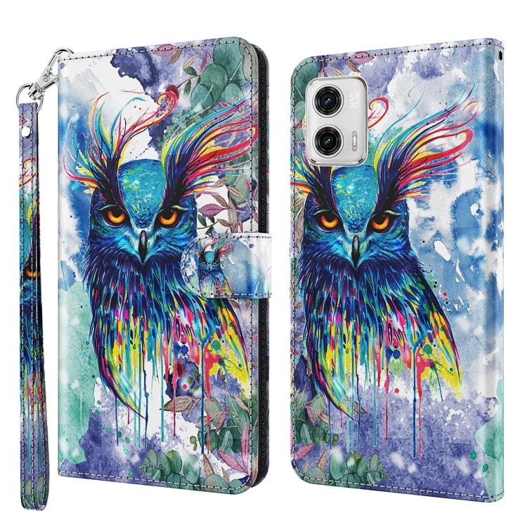 3D Painting Pattern TPU + PU Leather Phone Case, For Motorola Moto G73, For OnePlus 11, For Samsung Galaxy A24, For Samsung Galaxy A34 5G