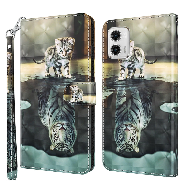 3D Painting Pattern TPU + PU Leather Phone Case, For Motorola Moto G73, For OnePlus 11, For Samsung Galaxy A24, For Samsung Galaxy A34 5G