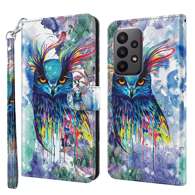 3D Painting Pattern TPU + PU Leather Phone Case, For Motorola Moto G73, For OnePlus 11, For Samsung Galaxy A24, For Samsung Galaxy A34 5G