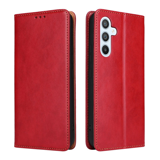 Fierre Shann PU Genuine Leather Texture Leather Phone Case, For Samsung Galaxy A54 5G