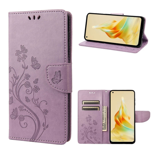Butterfly Flower Pattern Leather Phone Case, For OPPO Reno8 T 4G, For Xiaomi Redmi Note 12 5G Global / Poco X5 5G, For Xiaomi Redmi Note 12 Pro 5G Global, For Xiaomi Redmi Note 12 Pro+ 5G Global