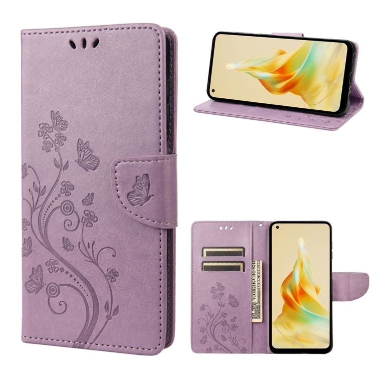 Butterfly Flower Pattern Leather Phone Case, For OPPO Reno8 T 4G, For Xiaomi Redmi Note 12 5G Global / Poco X5 5G, For Xiaomi Redmi Note 12 Pro 5G Global, For Xiaomi Redmi Note 12 Pro+ 5G Global