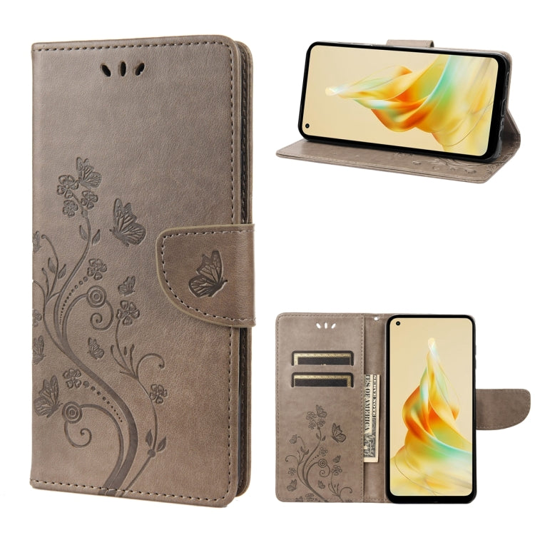Butterfly Flower Pattern Leather Phone Case, For OPPO Reno8 T 4G, For Xiaomi Redmi Note 12 5G Global / Poco X5 5G, For Xiaomi Redmi Note 12 Pro 5G Global, For Xiaomi Redmi Note 12 Pro+ 5G Global
