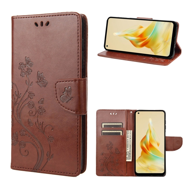 Butterfly Flower Pattern Leather Phone Case, For OPPO Reno8 T 4G, For Xiaomi Redmi Note 12 5G Global / Poco X5 5G, For Xiaomi Redmi Note 12 Pro 5G Global, For Xiaomi Redmi Note 12 Pro+ 5G Global